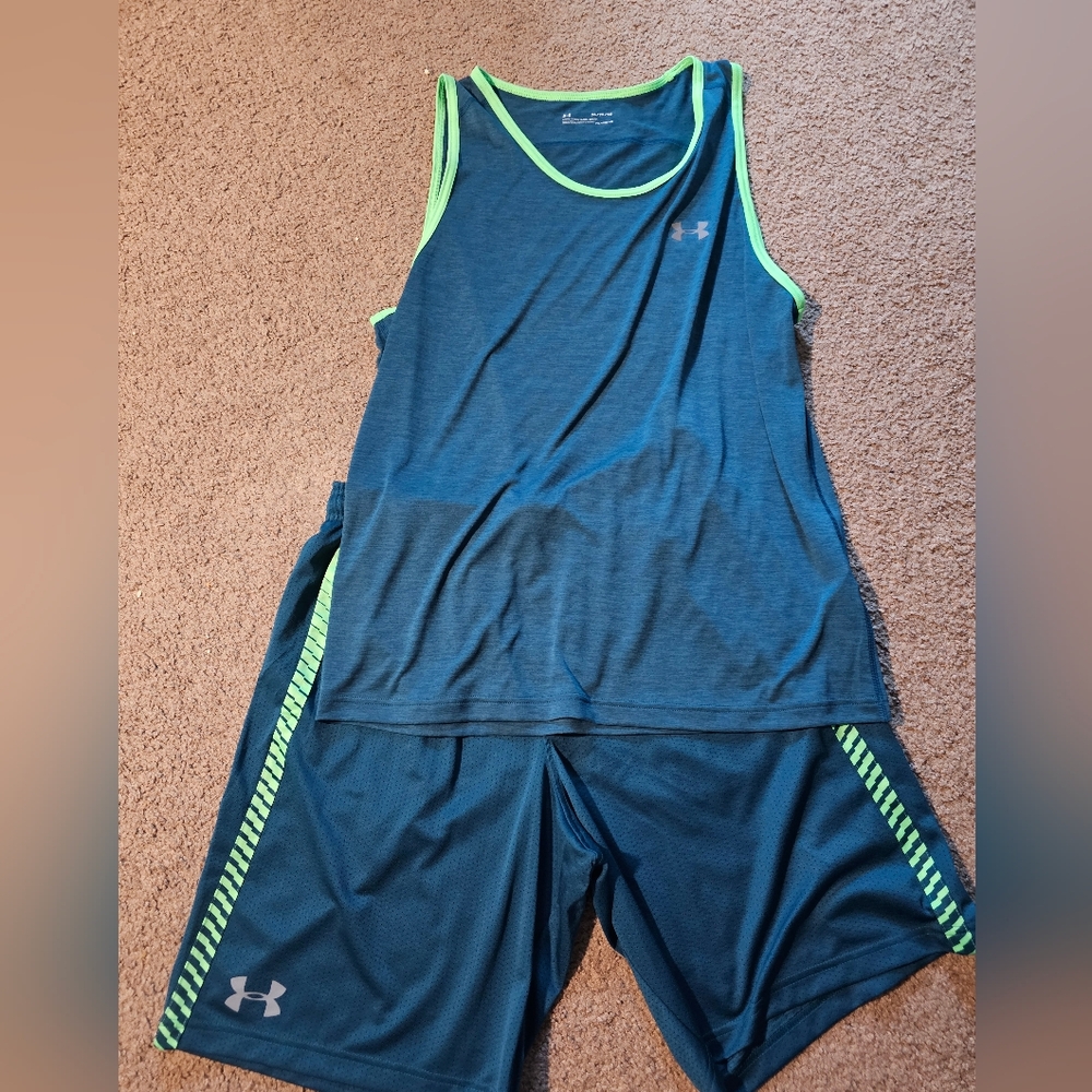 Under Armour Teal and Green Athletic Set